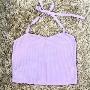 Adorable Light Purple Tie Back Top